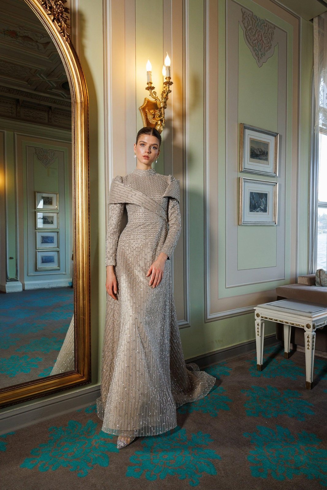 Drop Omuz Detaylı Elbise - Kahverengi