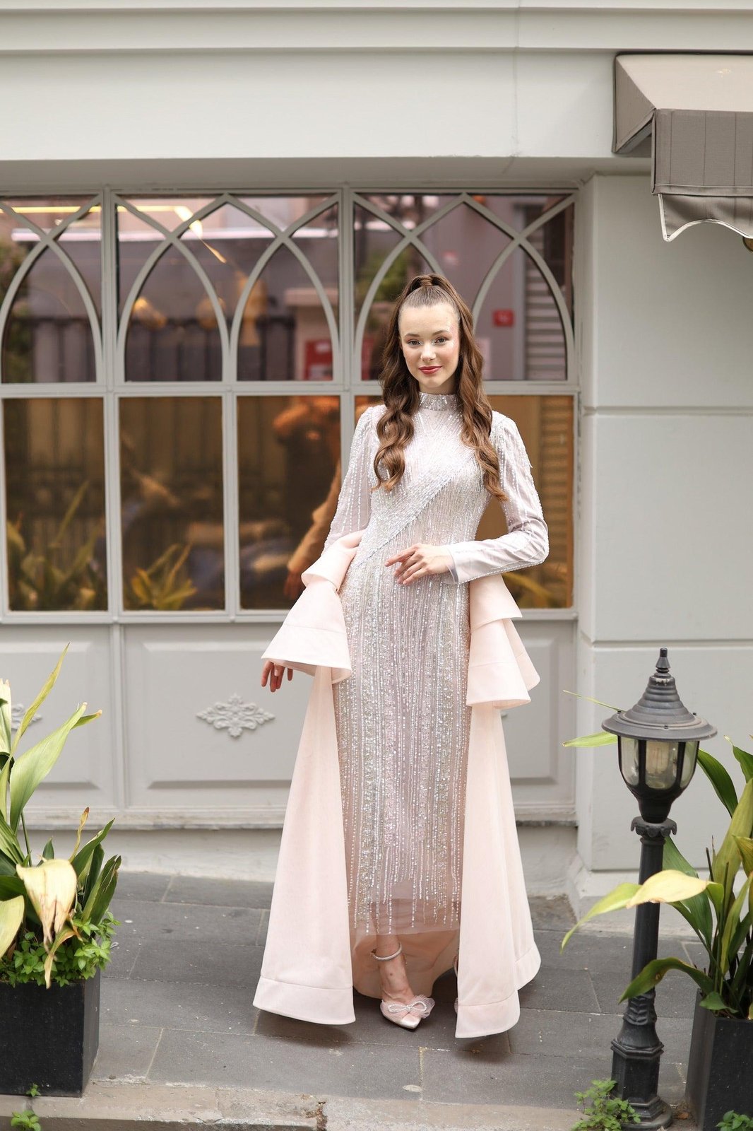 Caroline Kasnak Elbise - Pembe