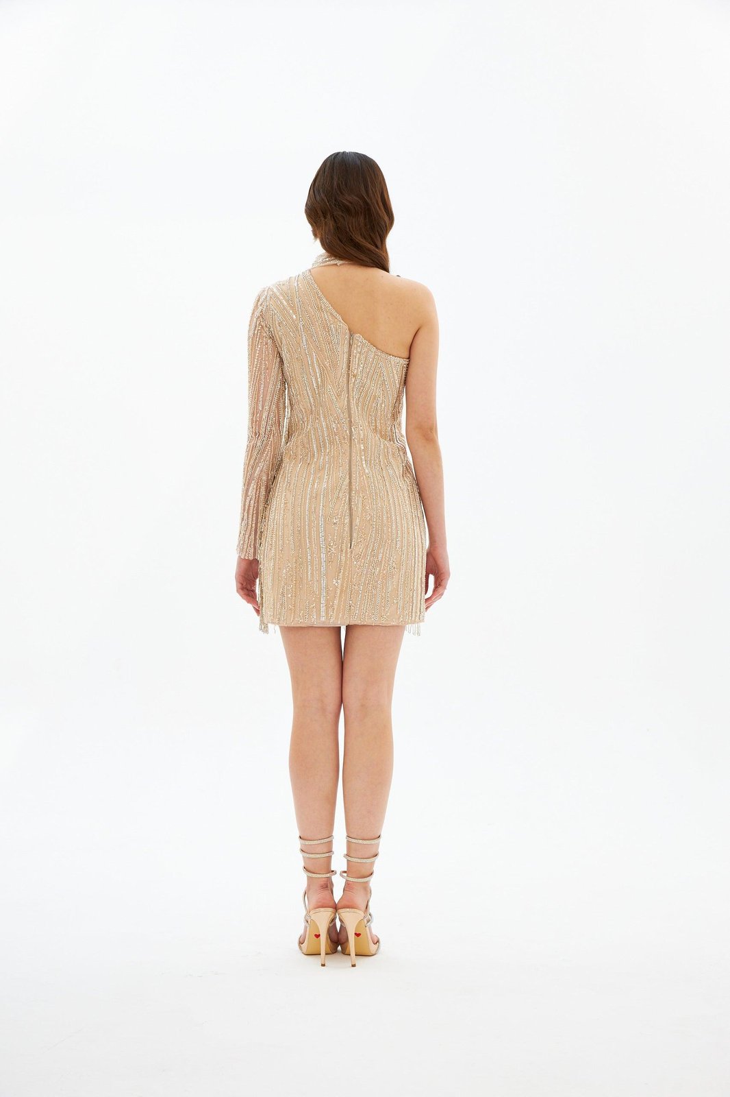 Maje Taş Püsküllü Elbise - Bej