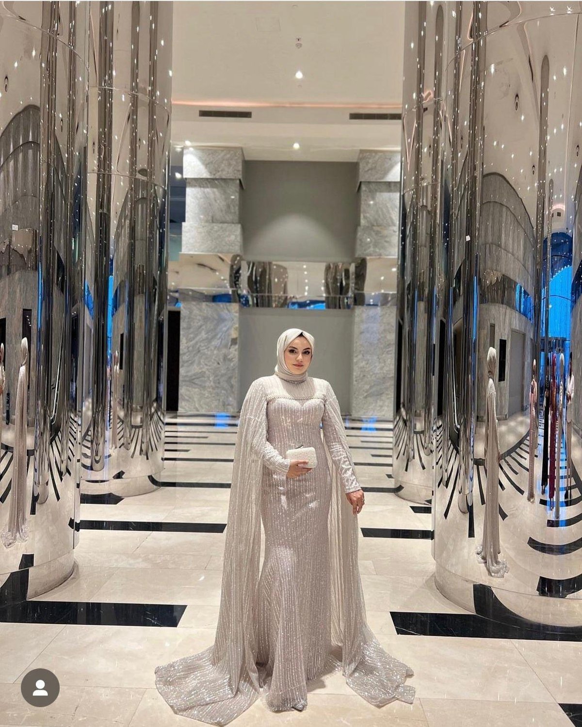 Liza Pelerinli Elbise - Pudra