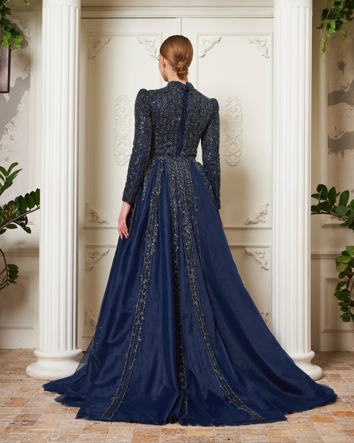 Lucas Kuyruklu Elbise - Lacivert