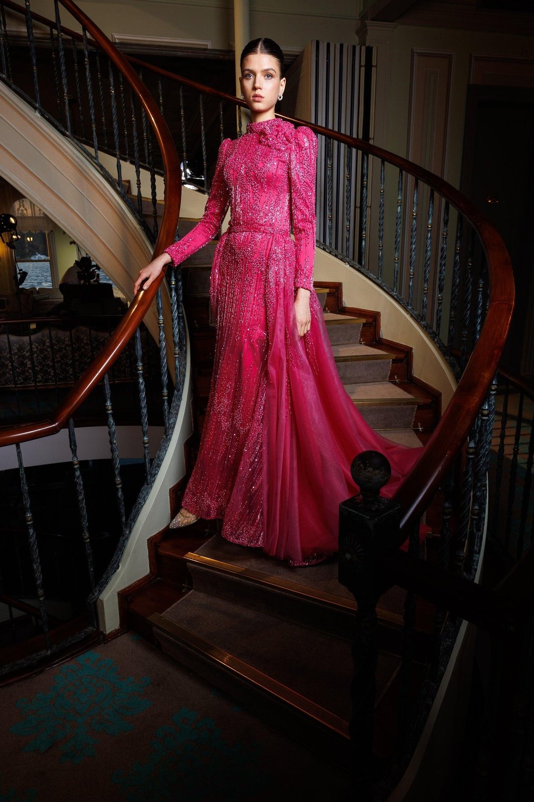 Eternal Kuyruklu Elbise - Fuşya