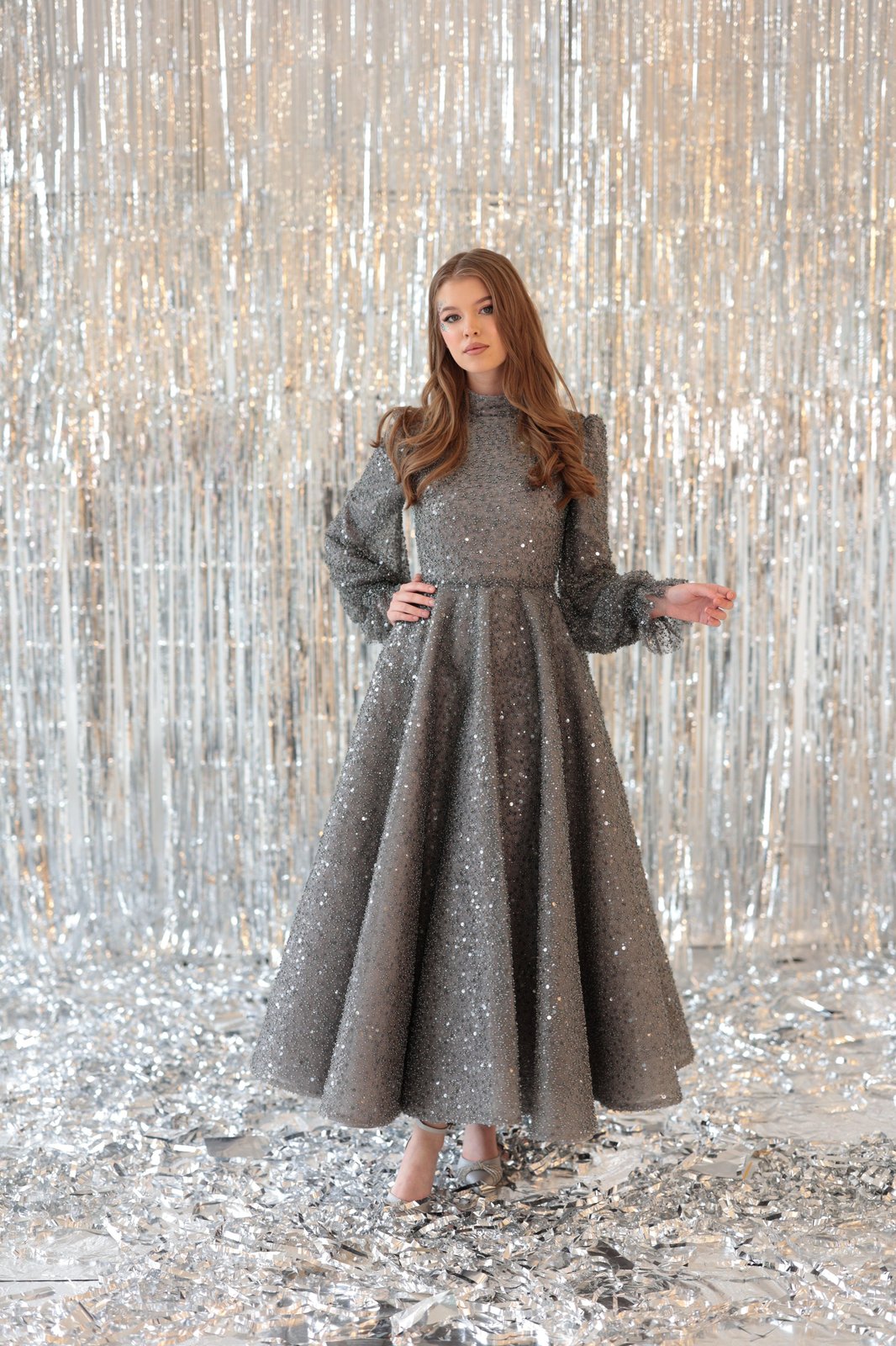 Eva Midi Boy Elbise - Gri