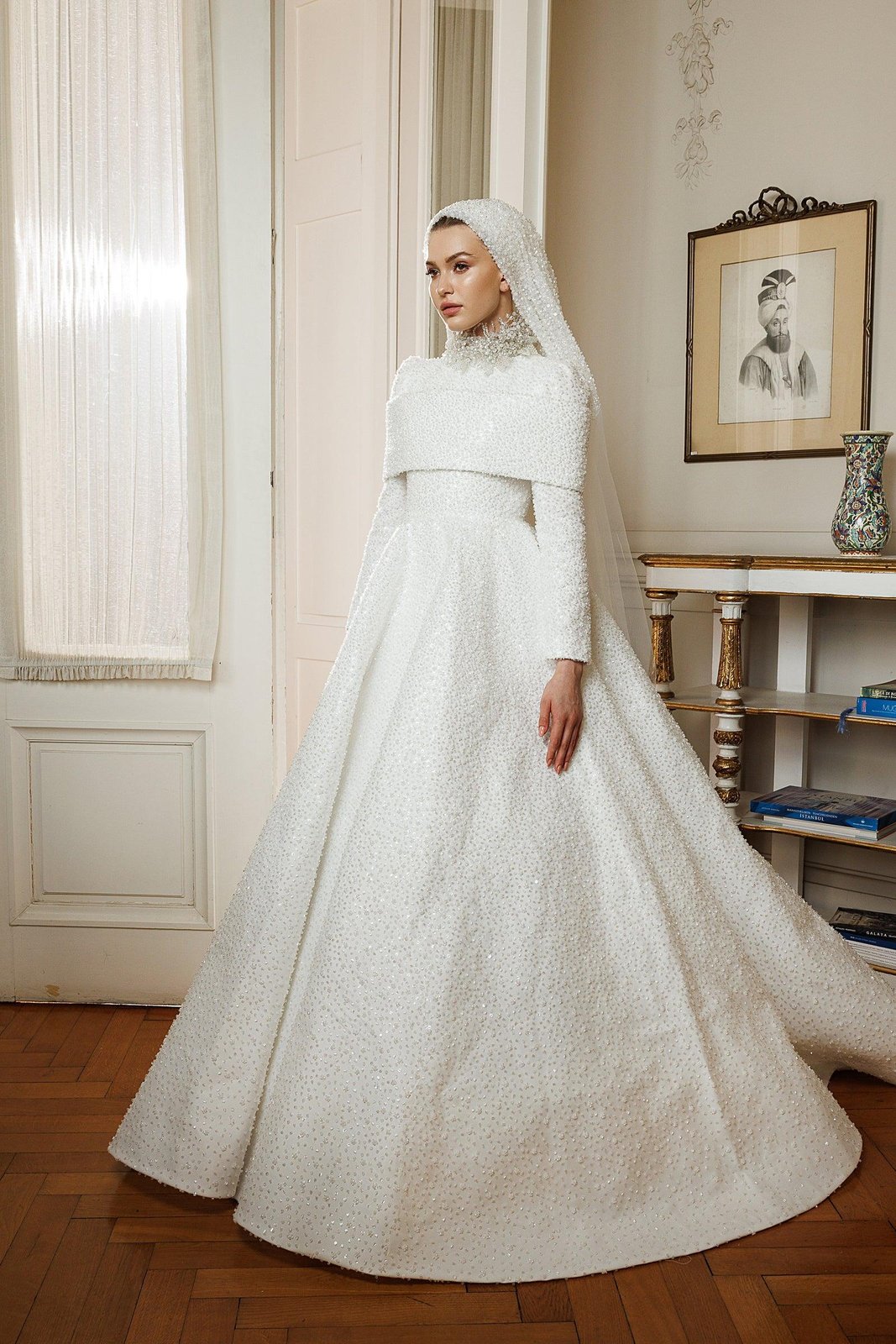 Ashley Omuz Detaylı Gelinlik - Beyaz