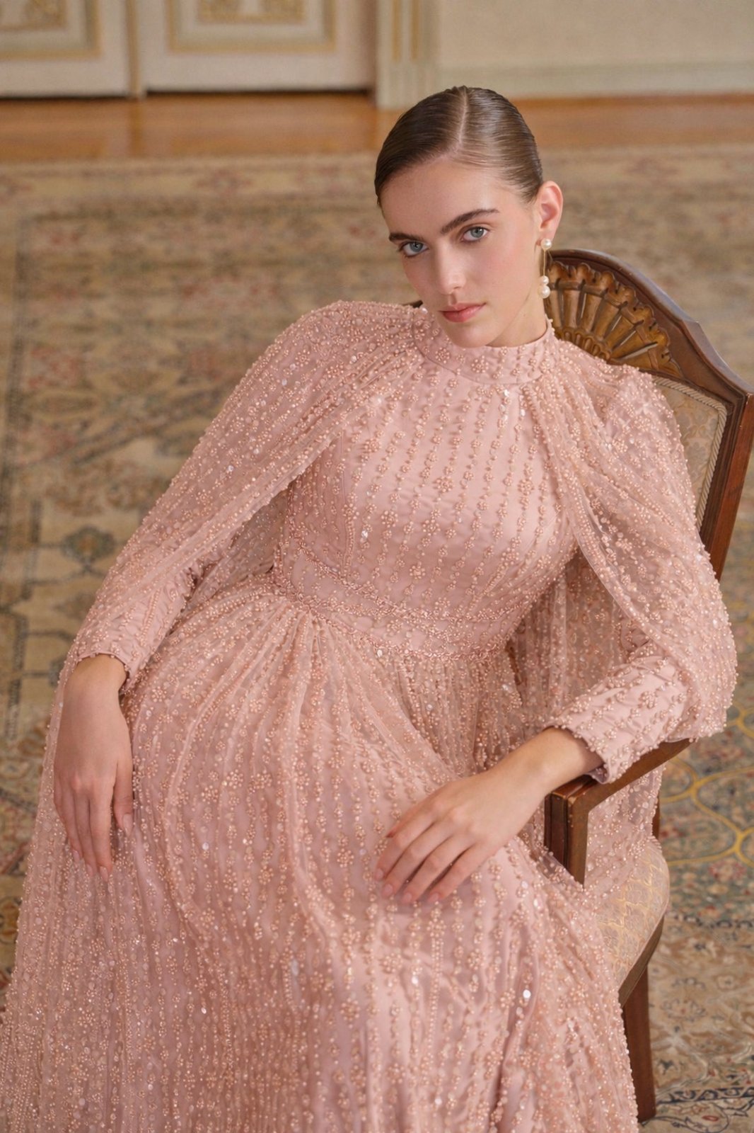 Noah İşlemeli Elbise - Pembe