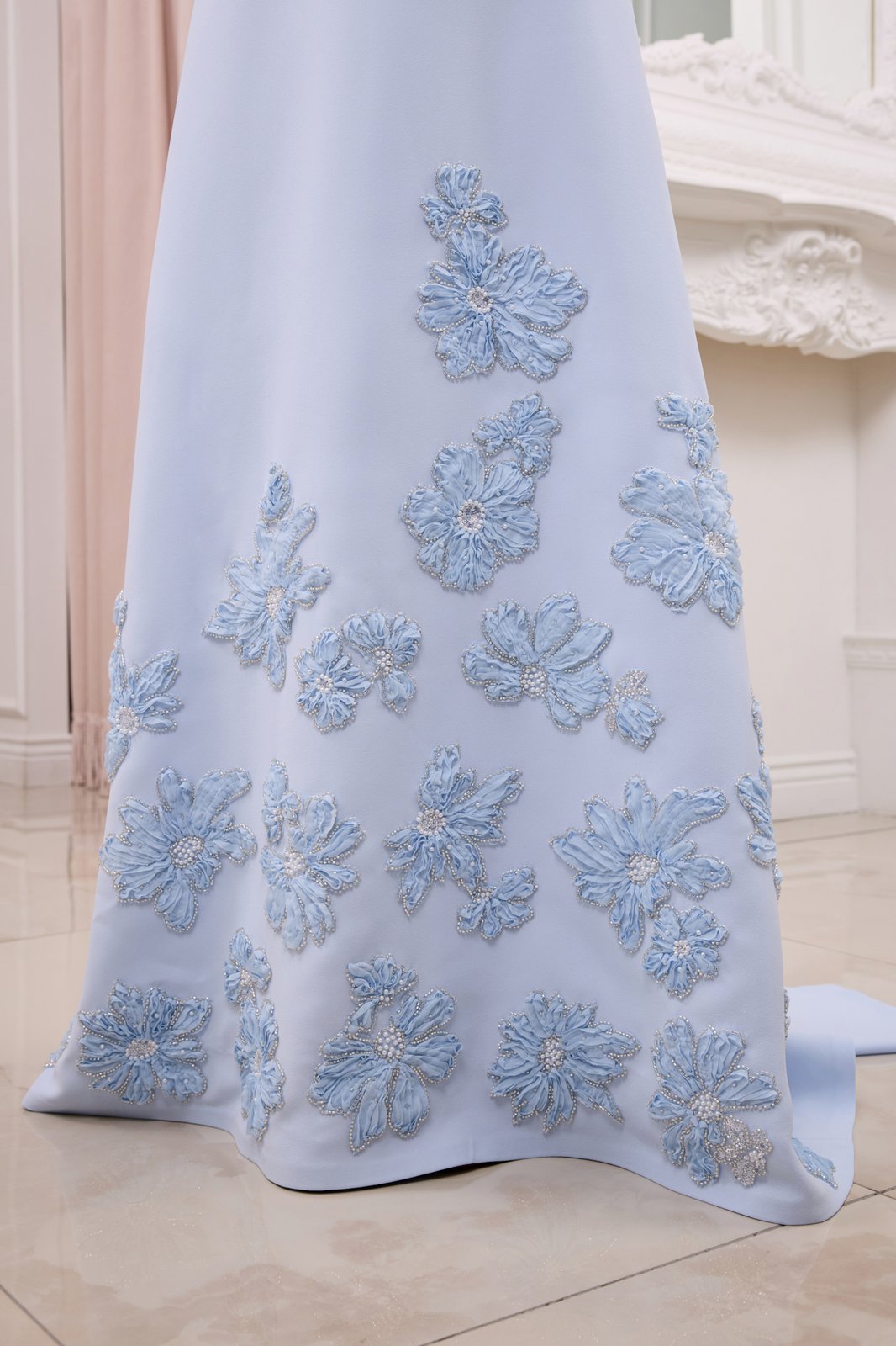 Frozen Omuz Detaylı Elbise - Mavi