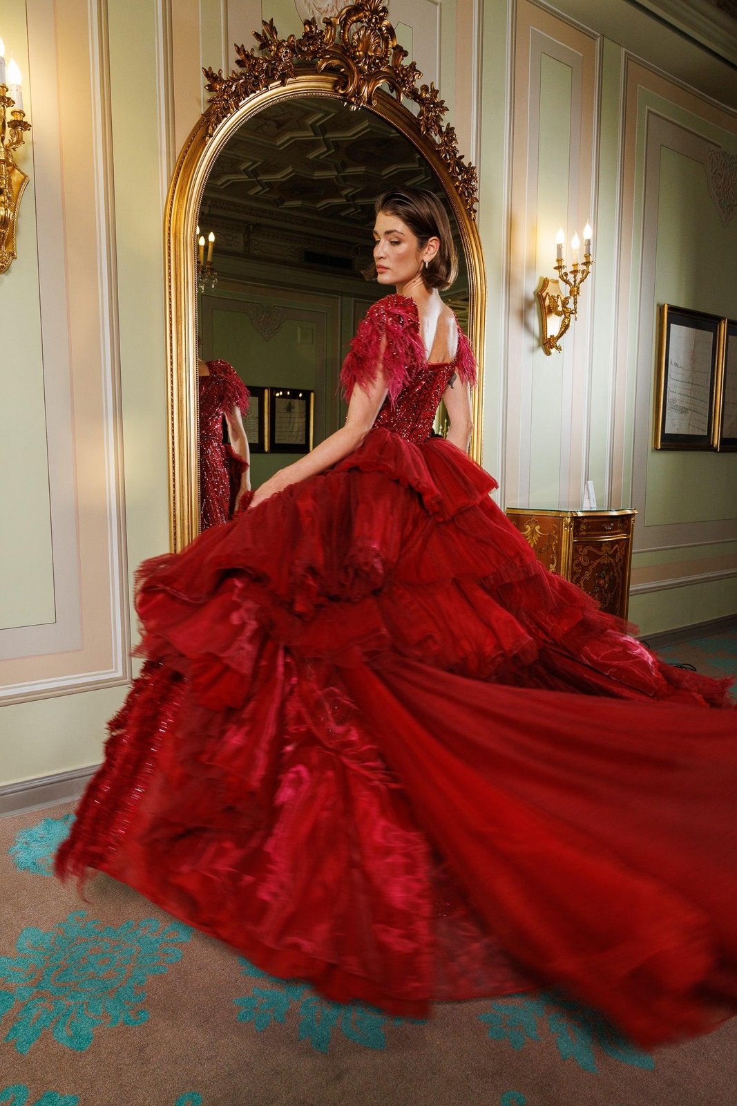 Zoe Kuyruklu Elbise - Bordo