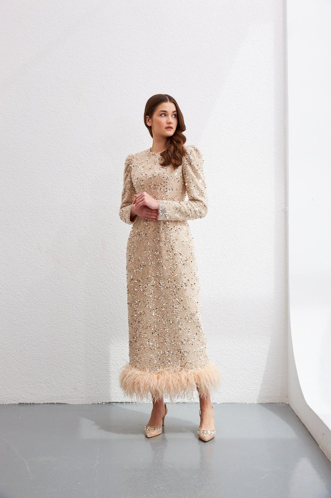 Alessa Kalem Elbise - Bej