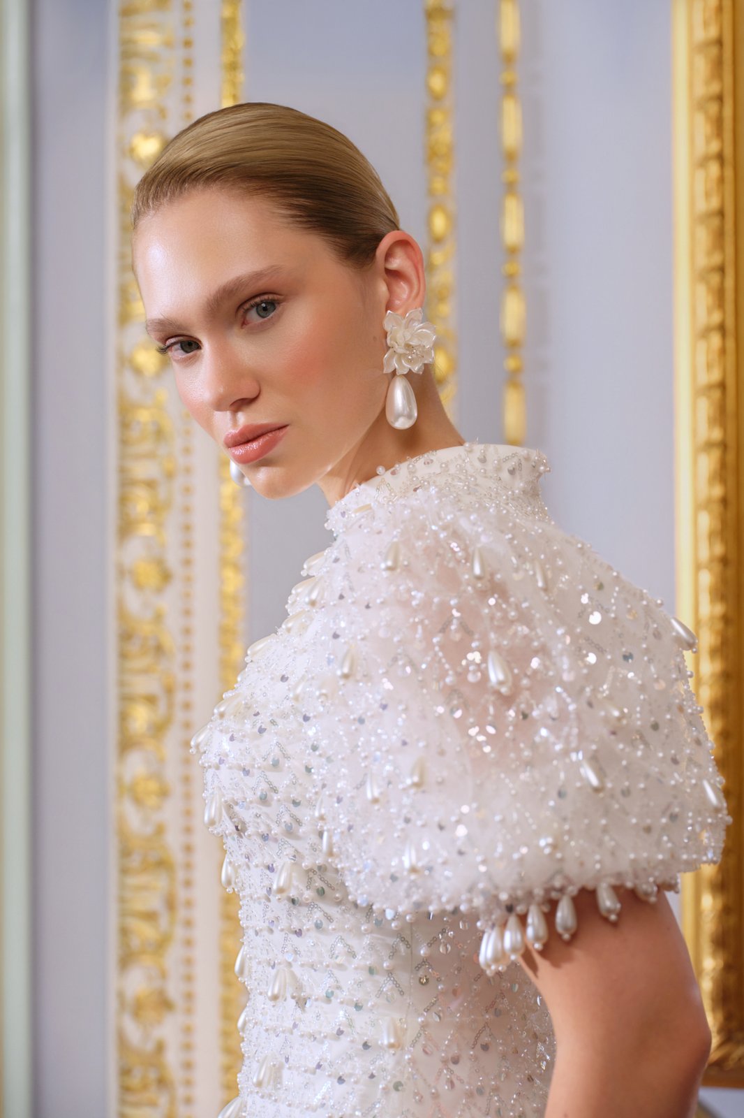 Theo İncili Elbise - Beyaz