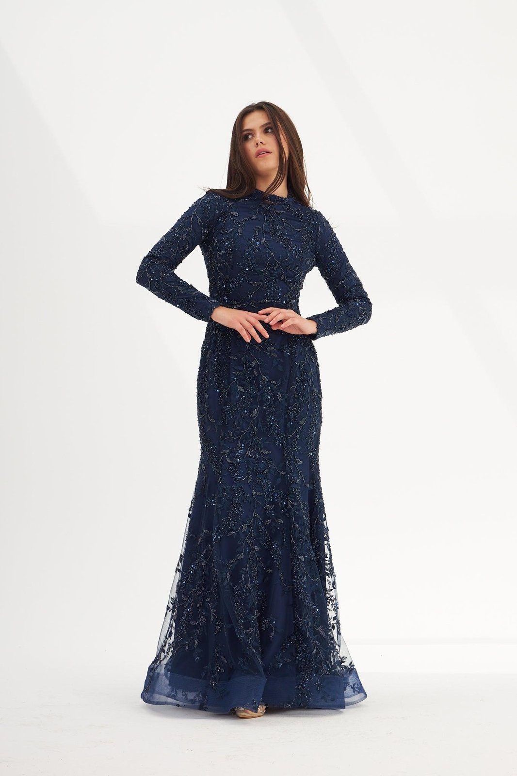 Galaxy Balık Elbise - Lacivert