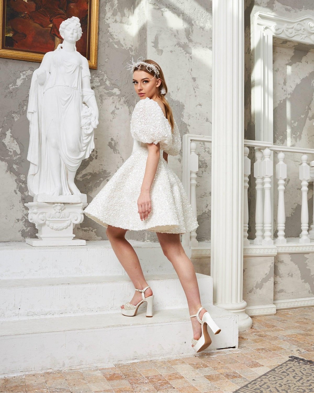 Kiki Korseli Elbise - Beyaz