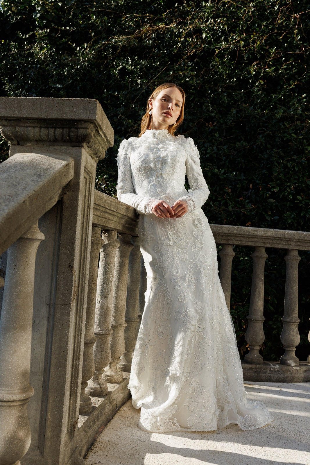 Meghan Kuyruklu Gelinlik - Beyaz