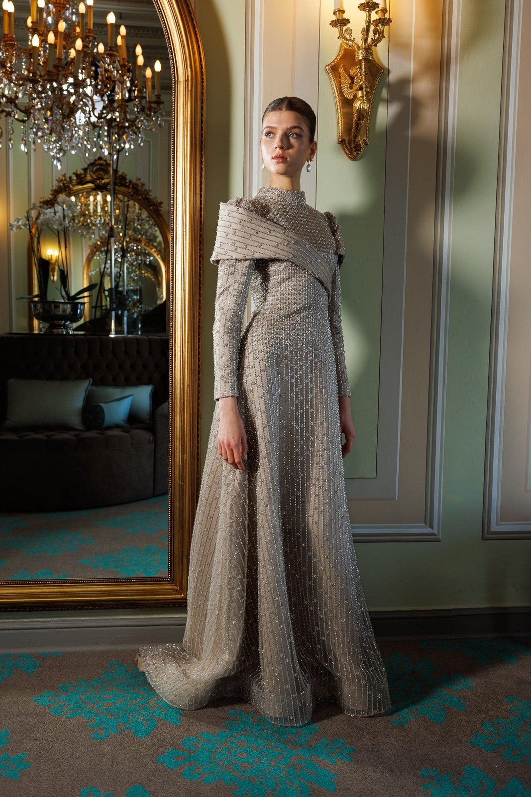 Drop Omuz Detaylı Elbise - Kahverengi