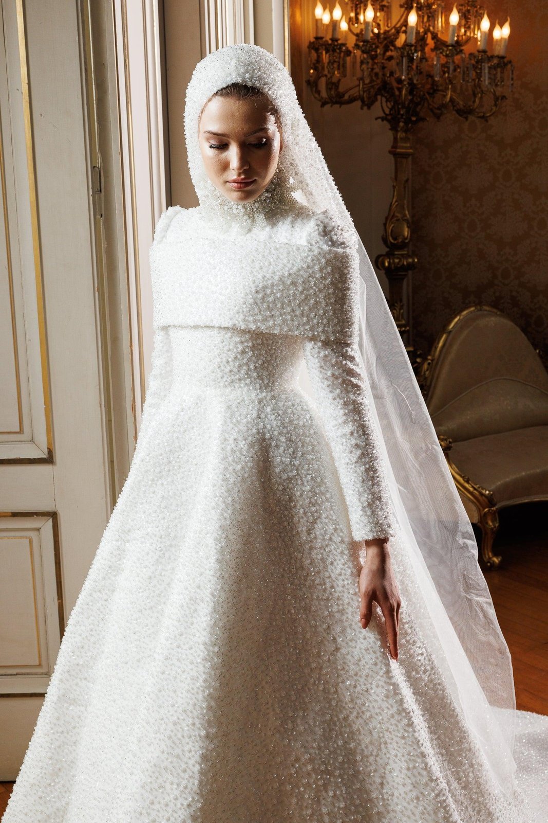 Ashley Omuz Detaylı Gelinlik - Beyaz