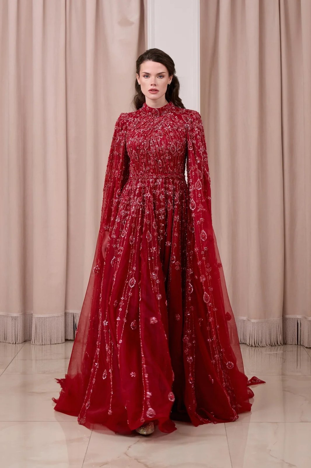 Melinda Pelerinli Elbise