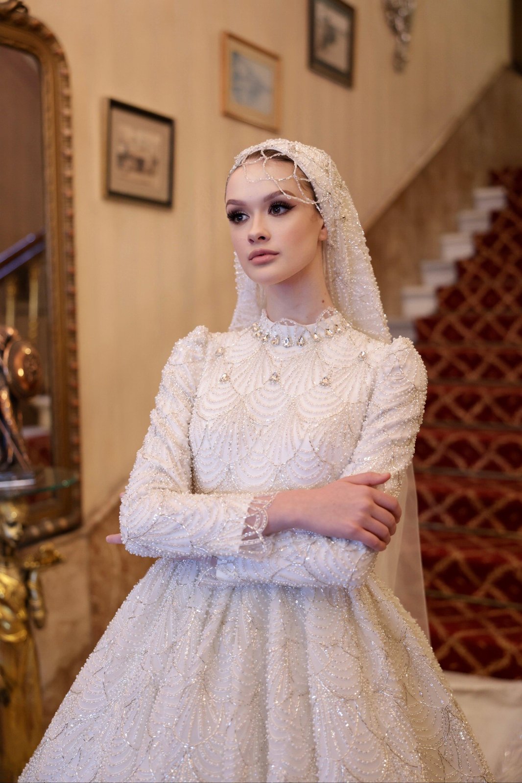 Royal Taş Detaylı Gelinlik - Beyaz