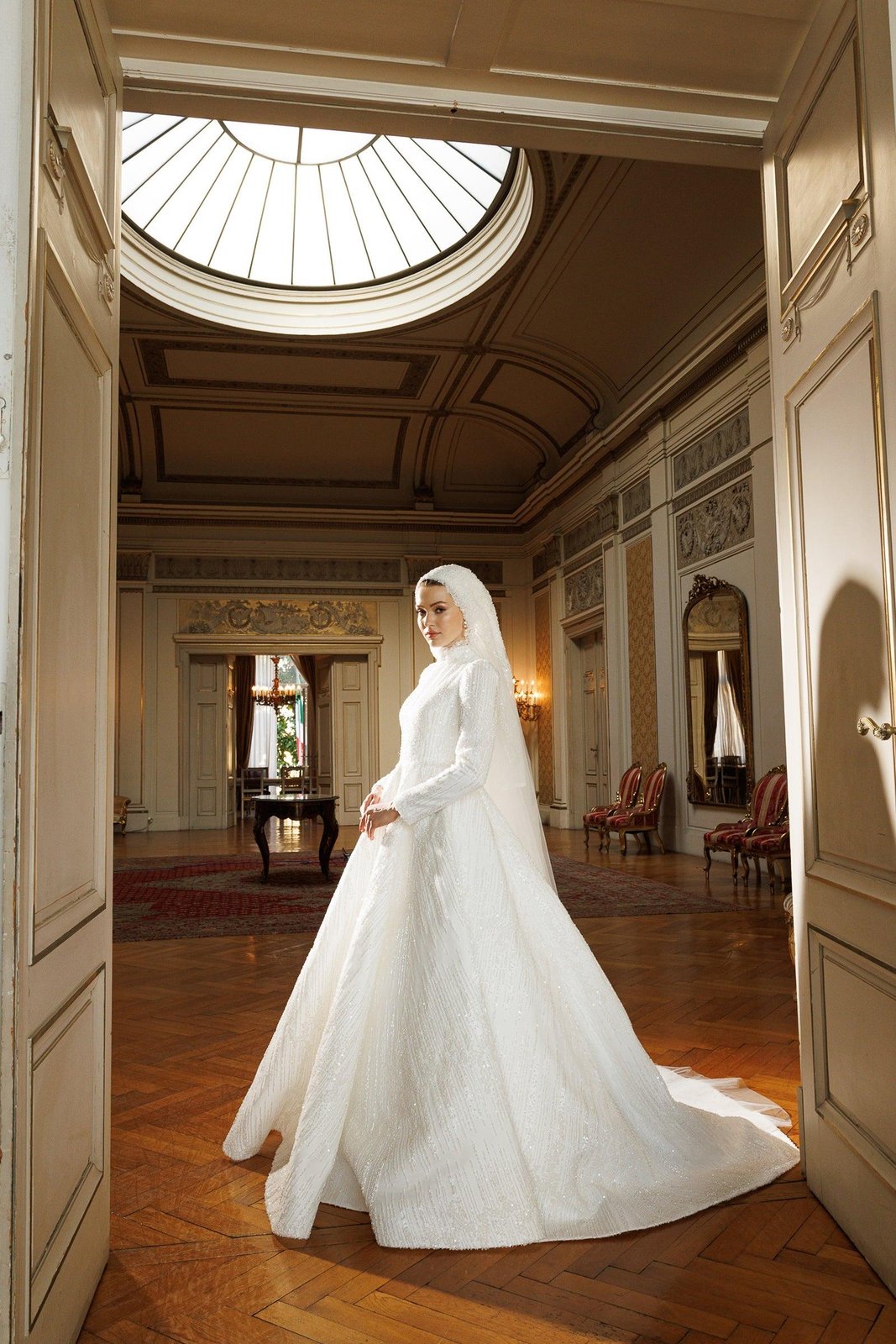 Rolling İşlemeli Gelinlik - Beyaz