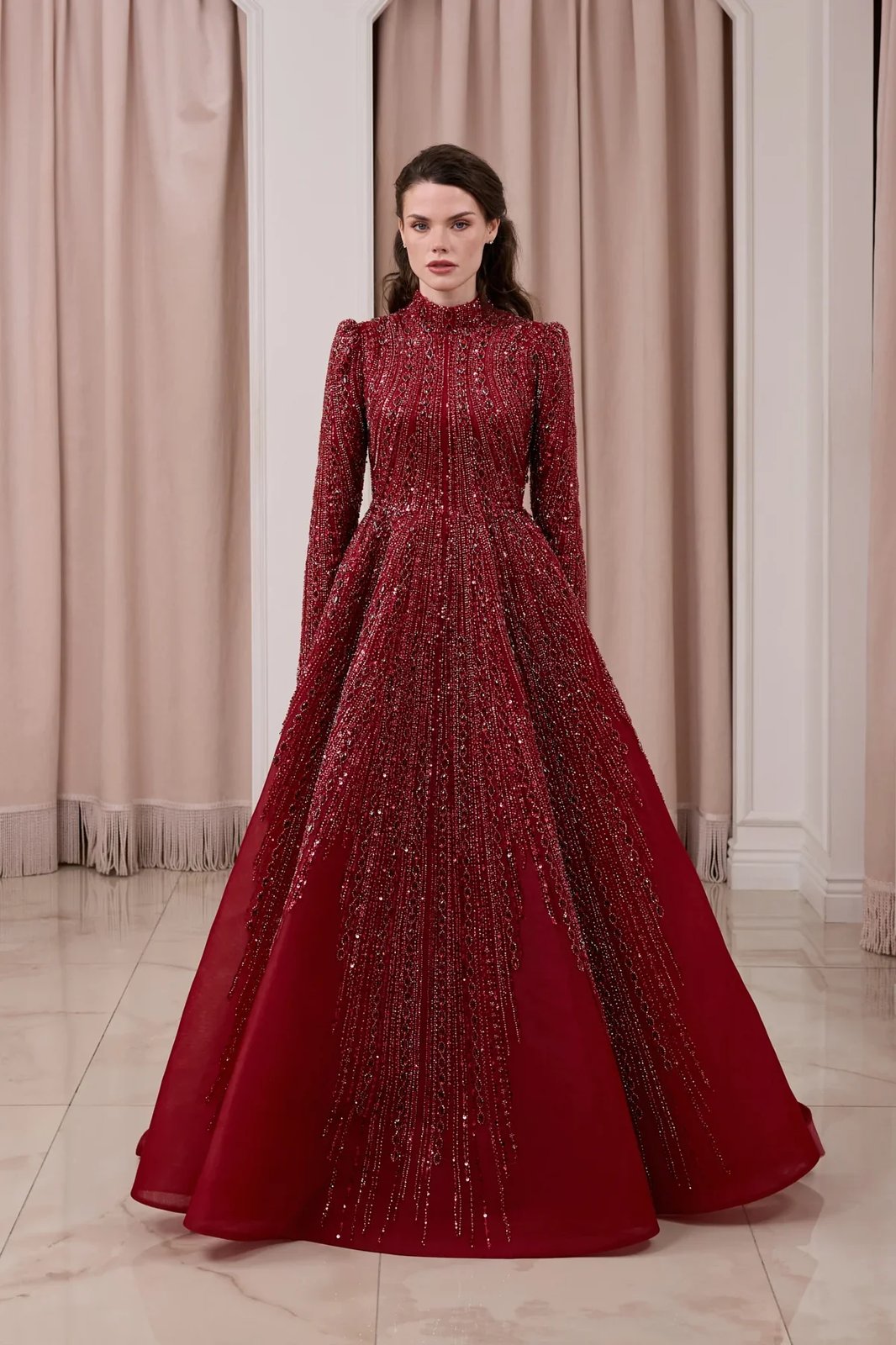 Nivara Omuz Detaylı Elbise - Bordo