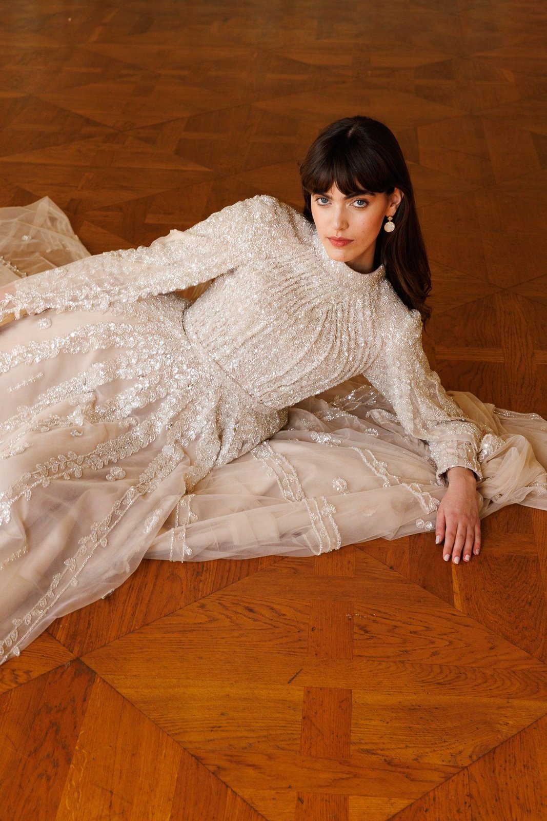 Bella Pelerinli Elbise - Bej