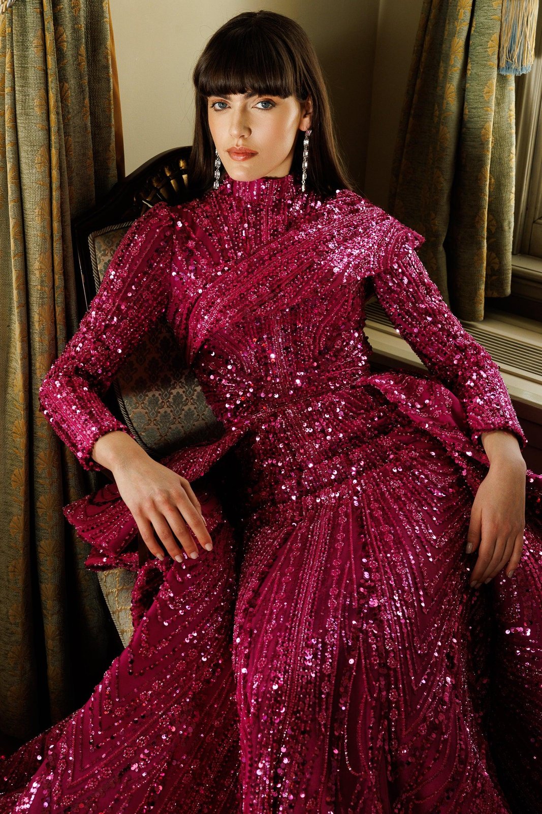 Avin Kuyruklu Elbise - Fuşya