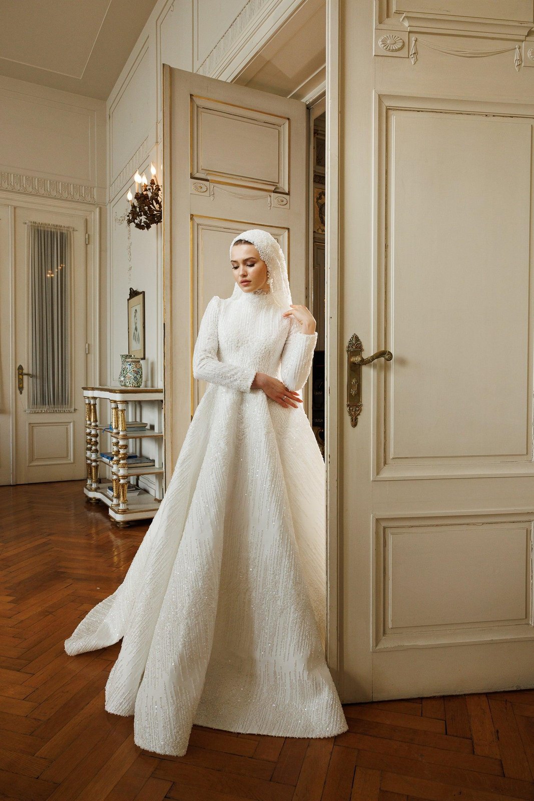 Rolling İşlemeli Gelinlik - Beyaz