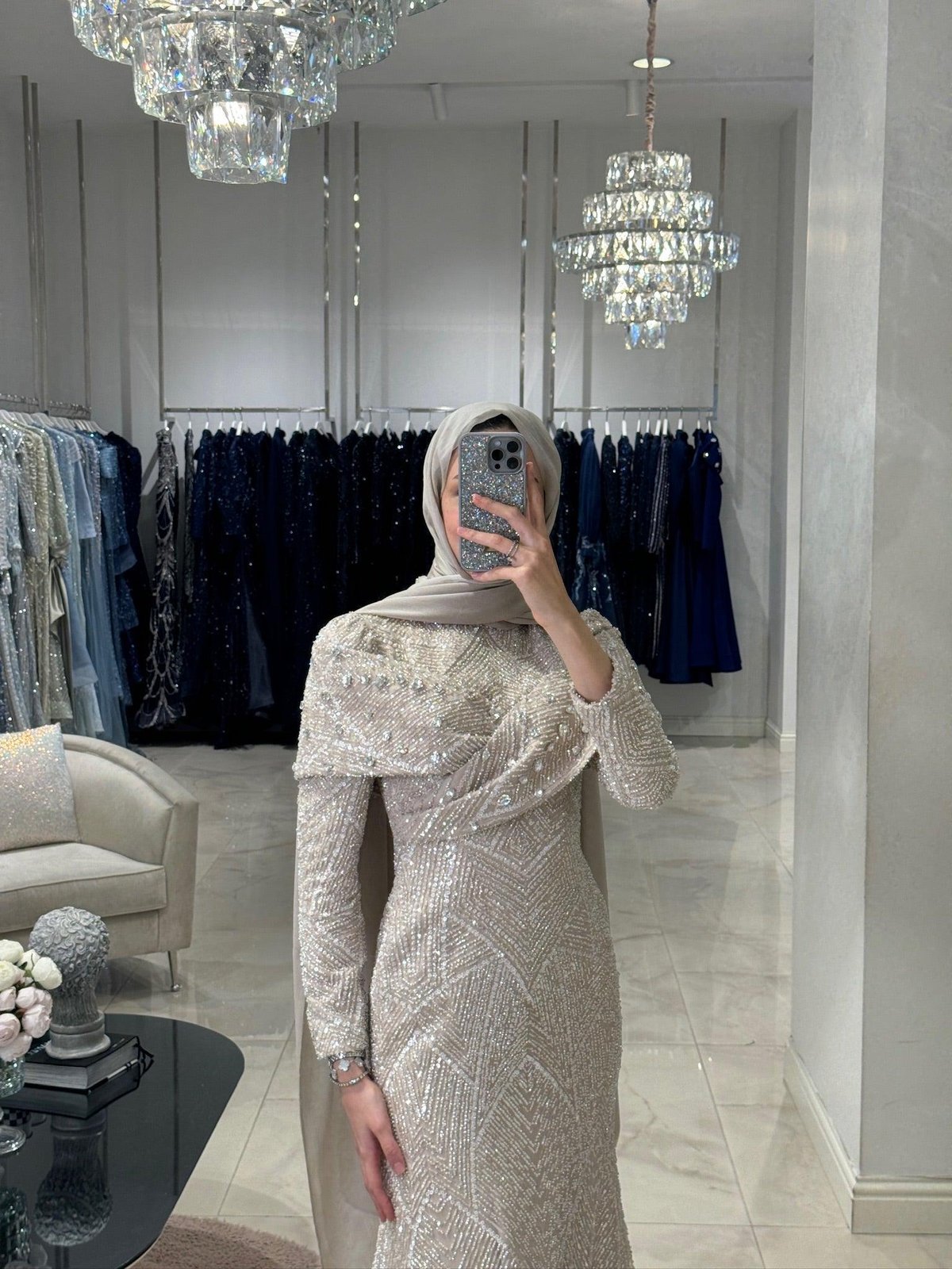 Lumina Omuz Detaylı Elbise - Bej