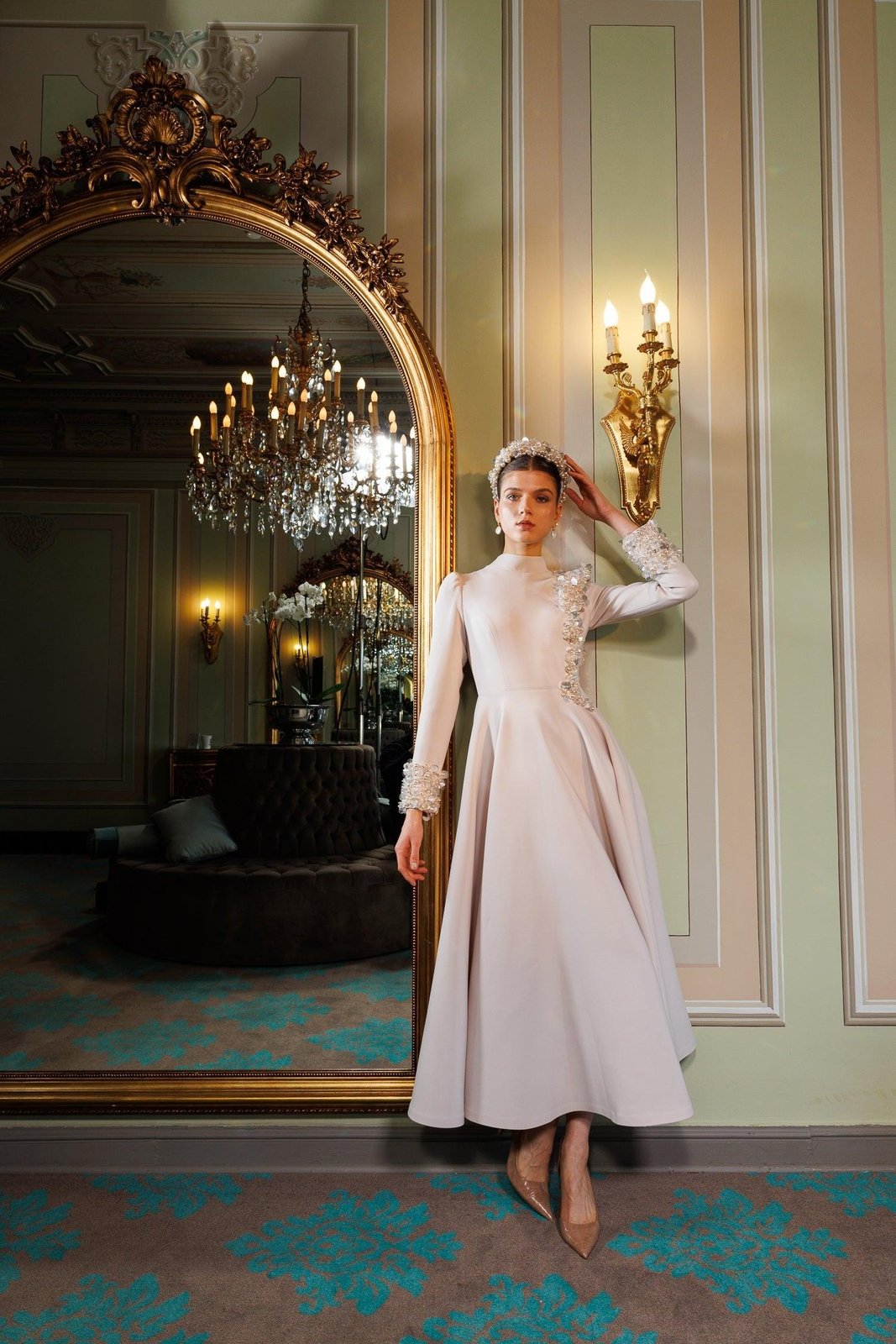 Zuki Midi Boy Elbise - Bej