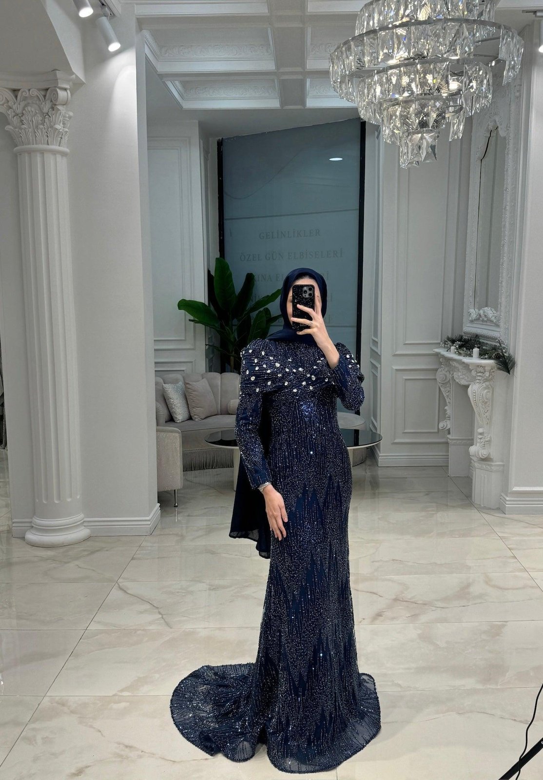 Lumina Omuz Detaylı Elbise - Lacivert