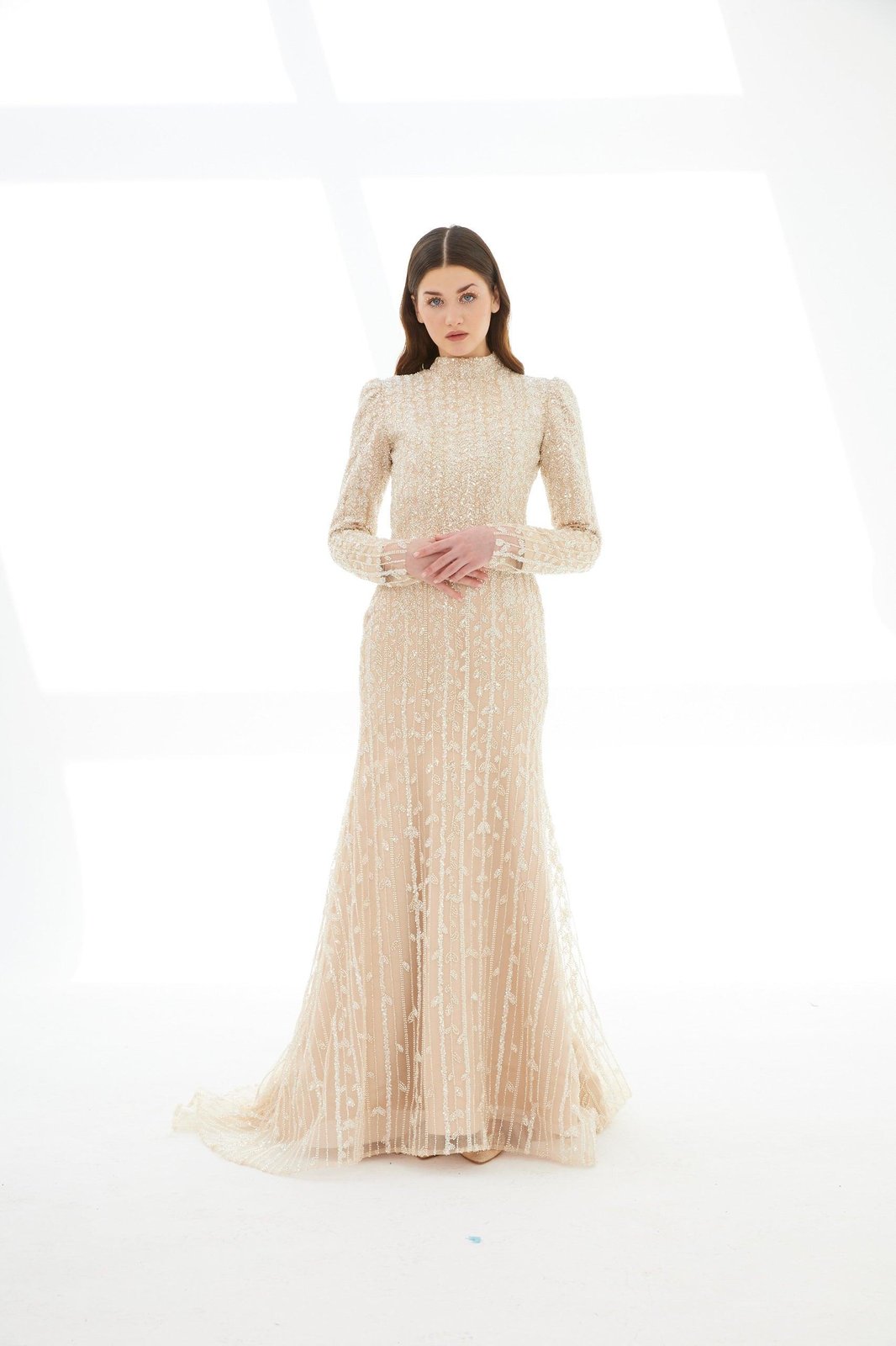 Lucas Kuyruklu Elbise - Bej