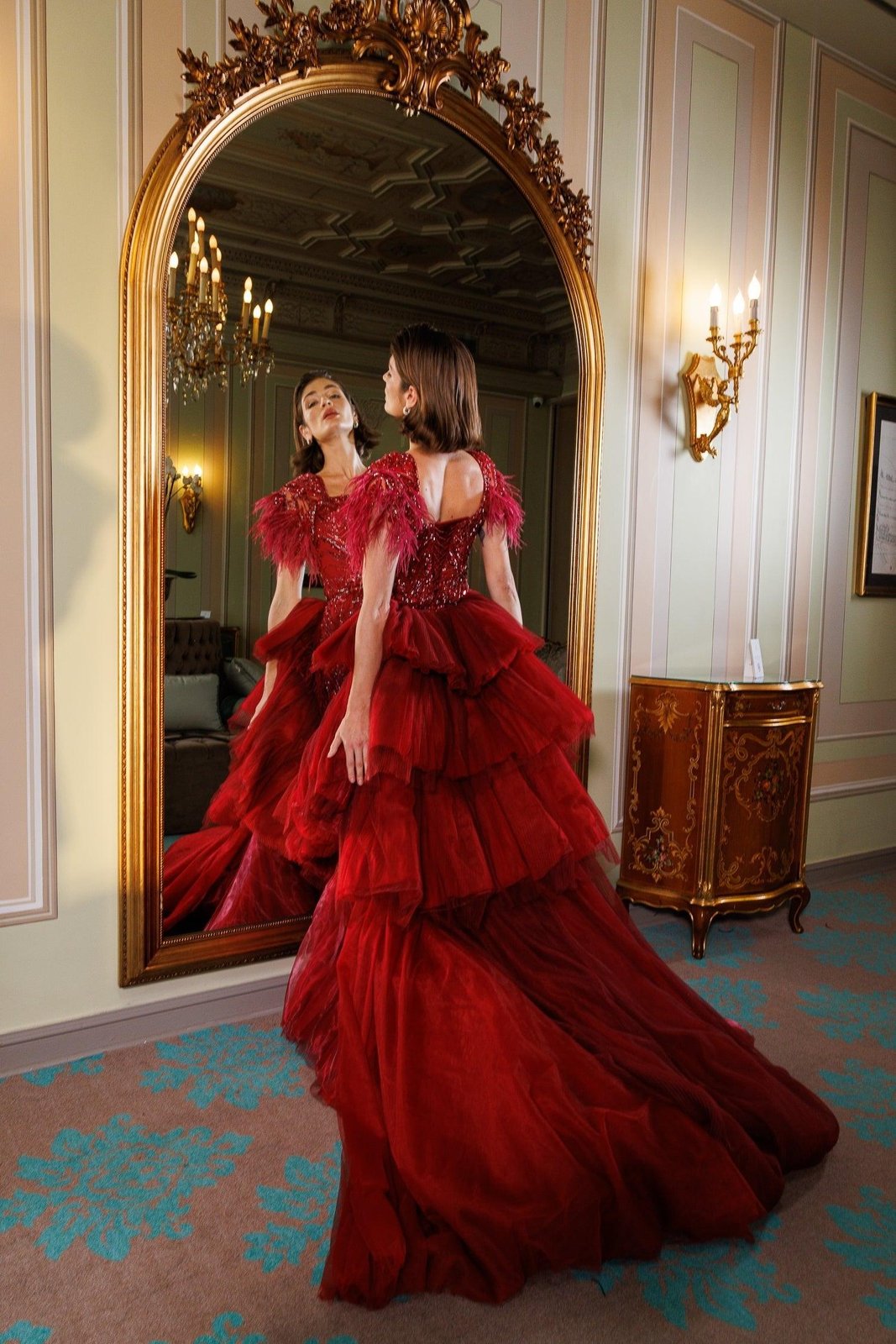 Zoe Kuyruklu Elbise - Bordo