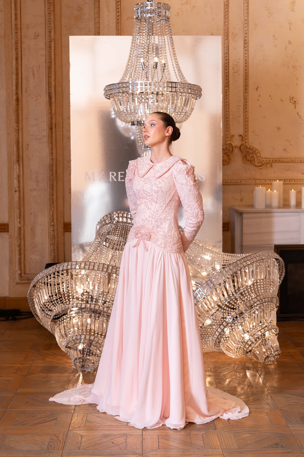 Eloise Yaka Detaylı Elbise - Pembe