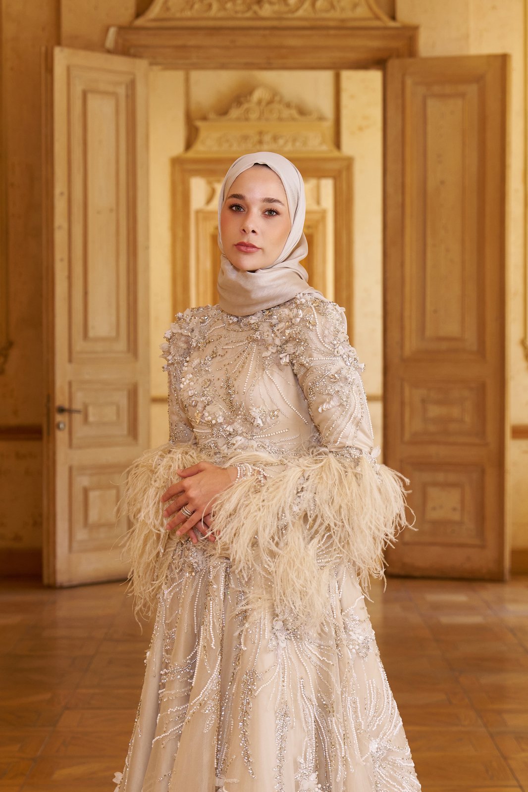 Muse Tüylü Elbise - Ekru