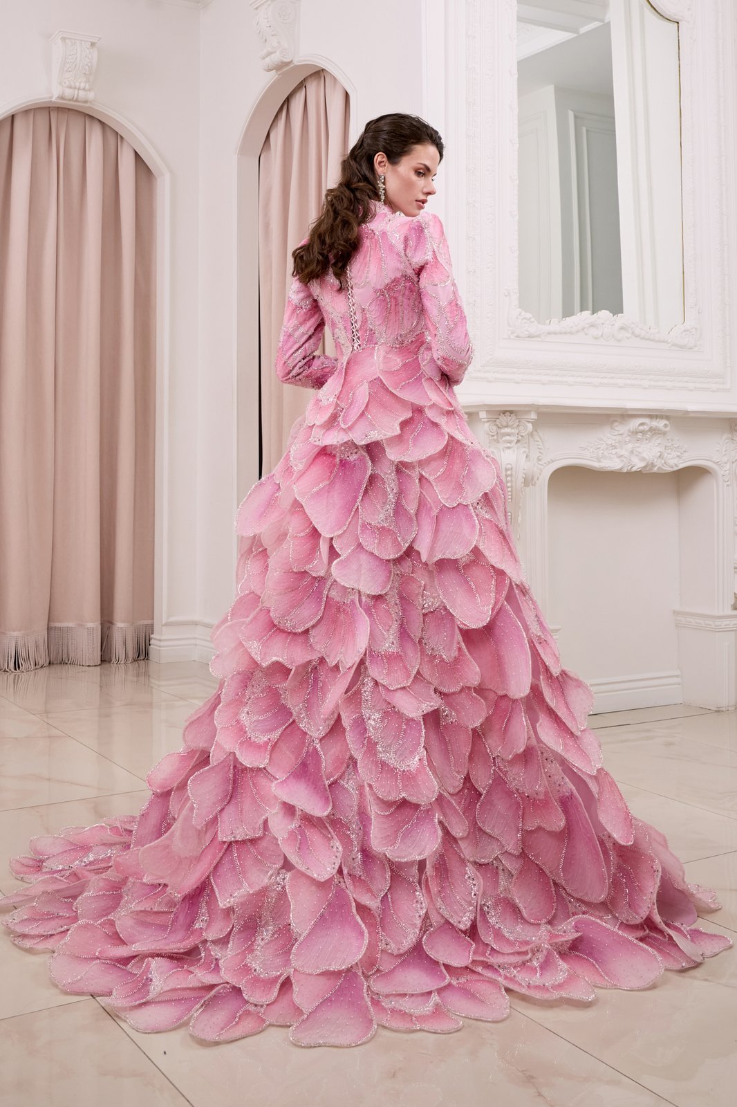 Aurora İşlemeli Elbise - Pembe