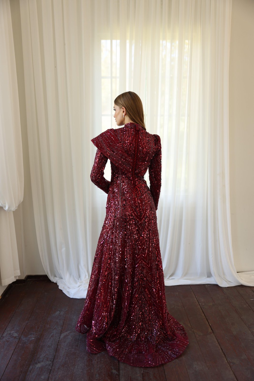 Avin Kuyruklu Elbise - Bordo