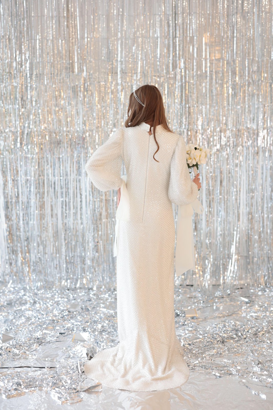 Pamela Kol Detaylı Elbise - Beyaz