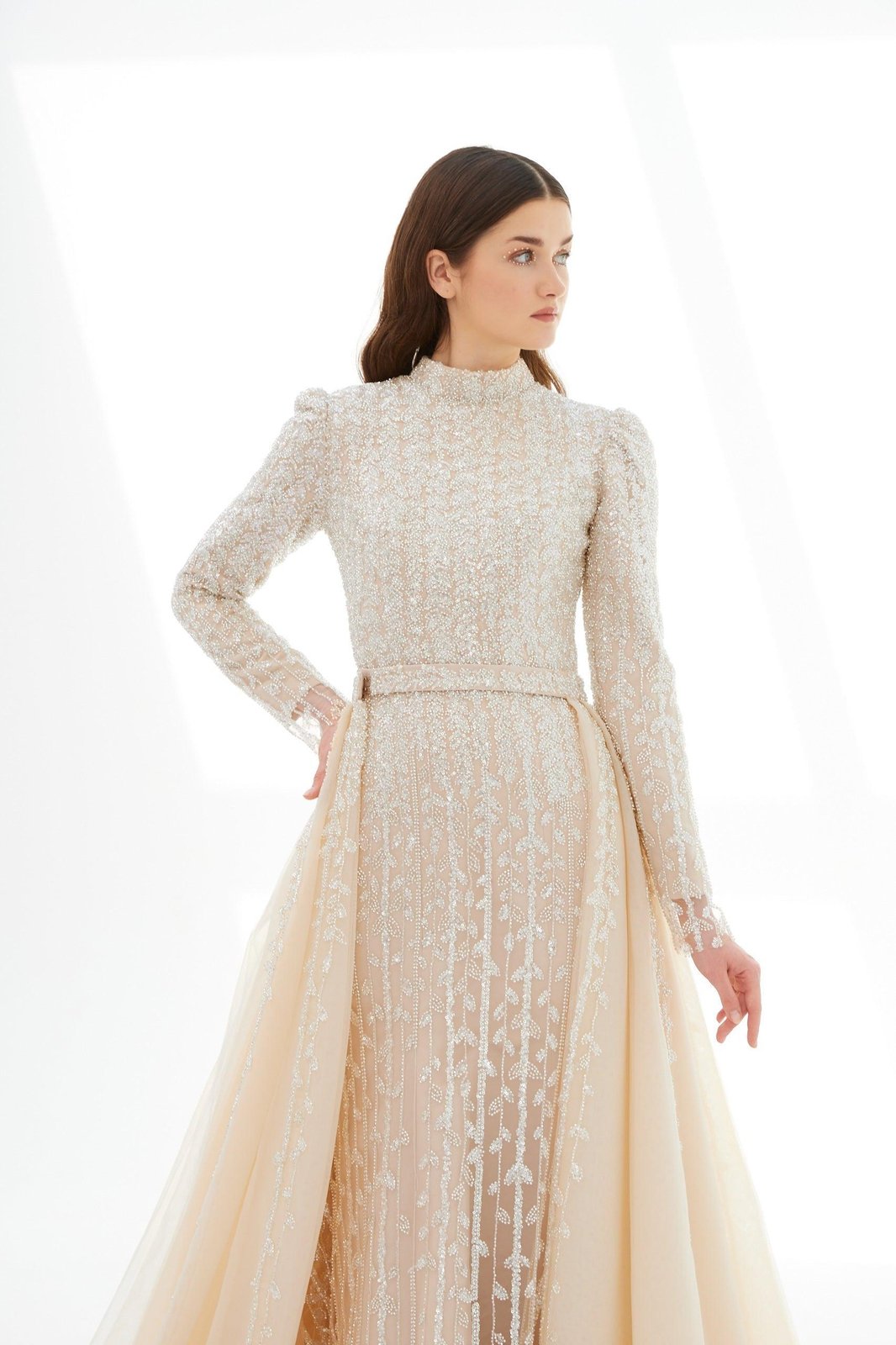 Lucas Kuyruklu Elbise - Bej