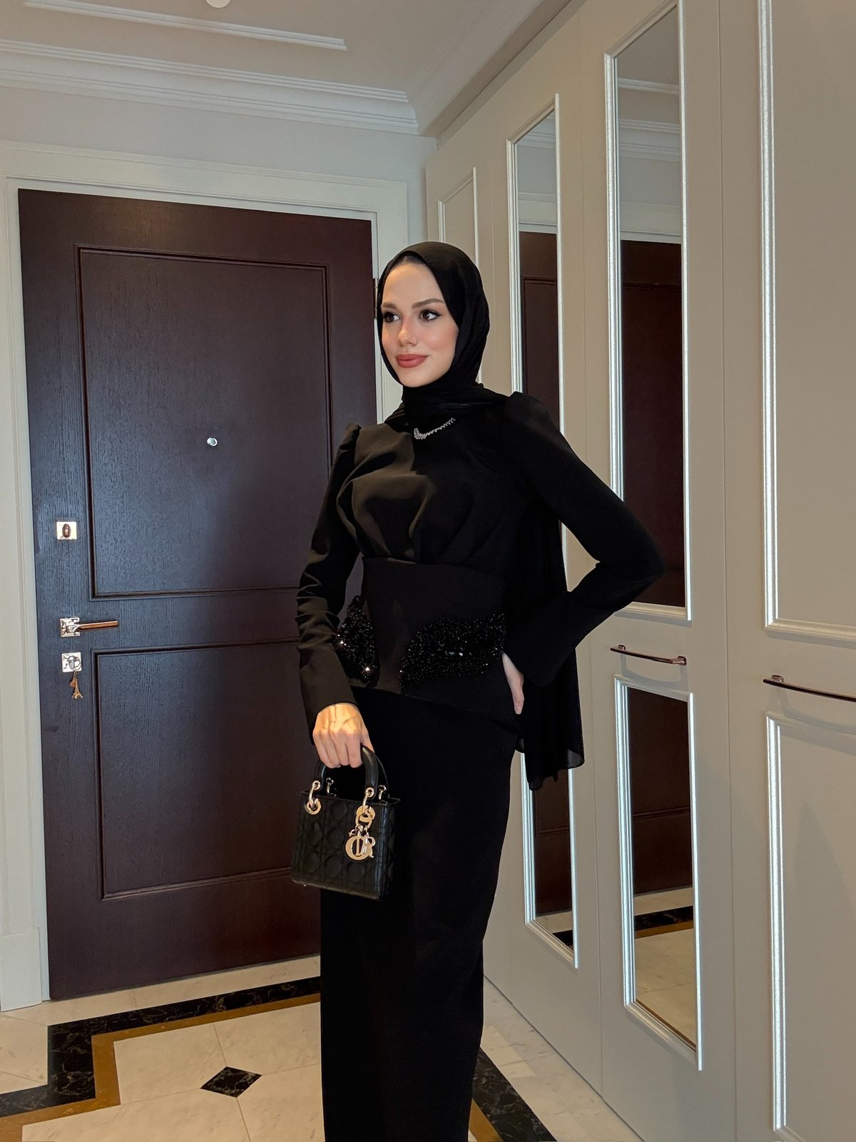 Noir Korseli Elbise - Siyah