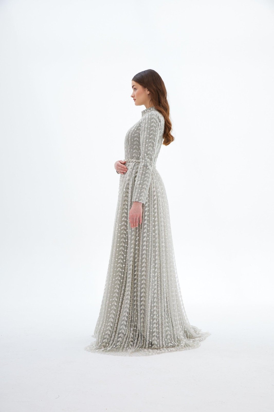 Celine İşlemeli Elbise - Mint