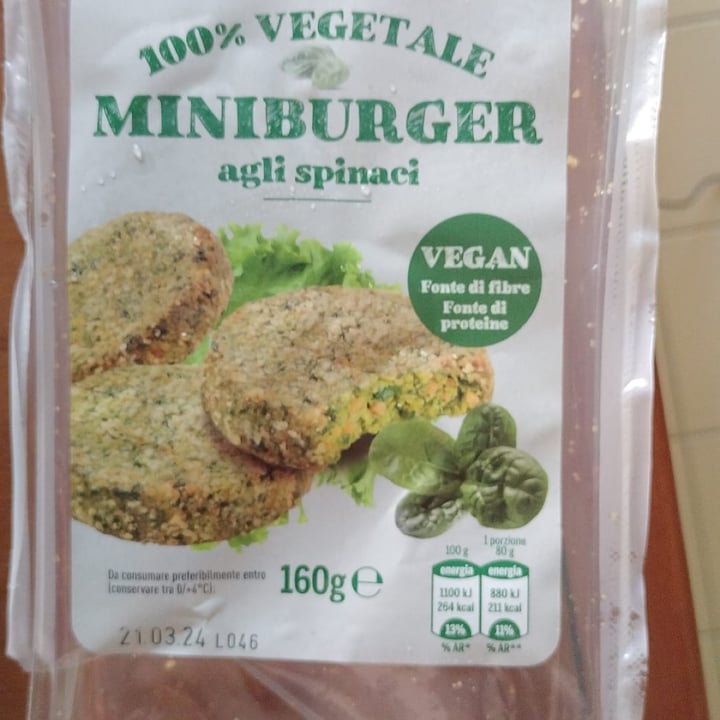 photo of 100% vegetale Miniburger agli spinaci shared by @cri2 on  12 Mar 2024 - review