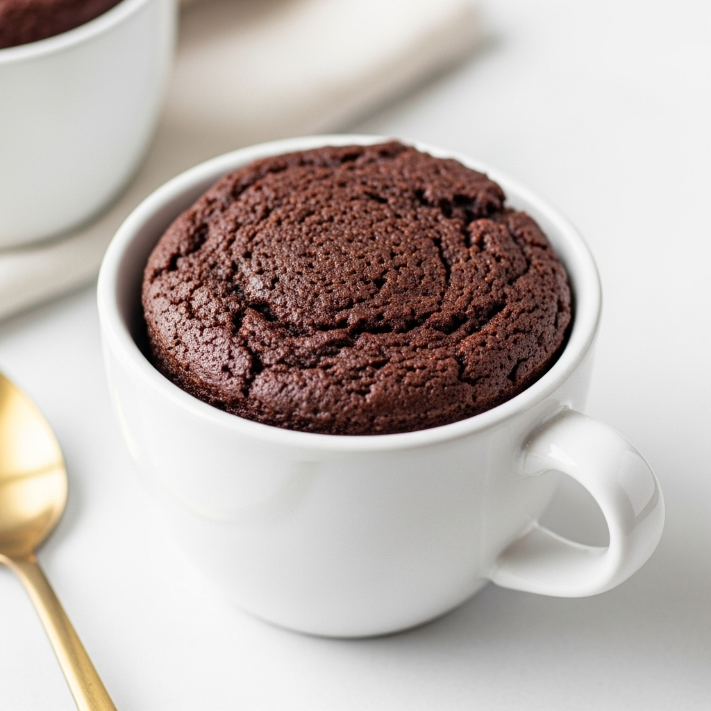 Finished Vegan Chocolate Mug Cake Close-up