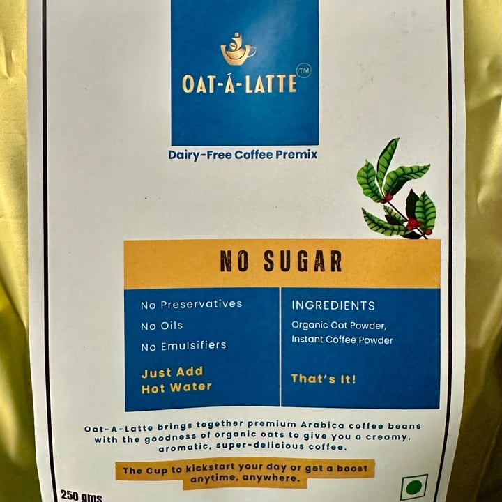 photo of Oat-A-Latte Coffee Premix — Sugar Free shared by @veganosaurus on  25 Sep 2025 - review