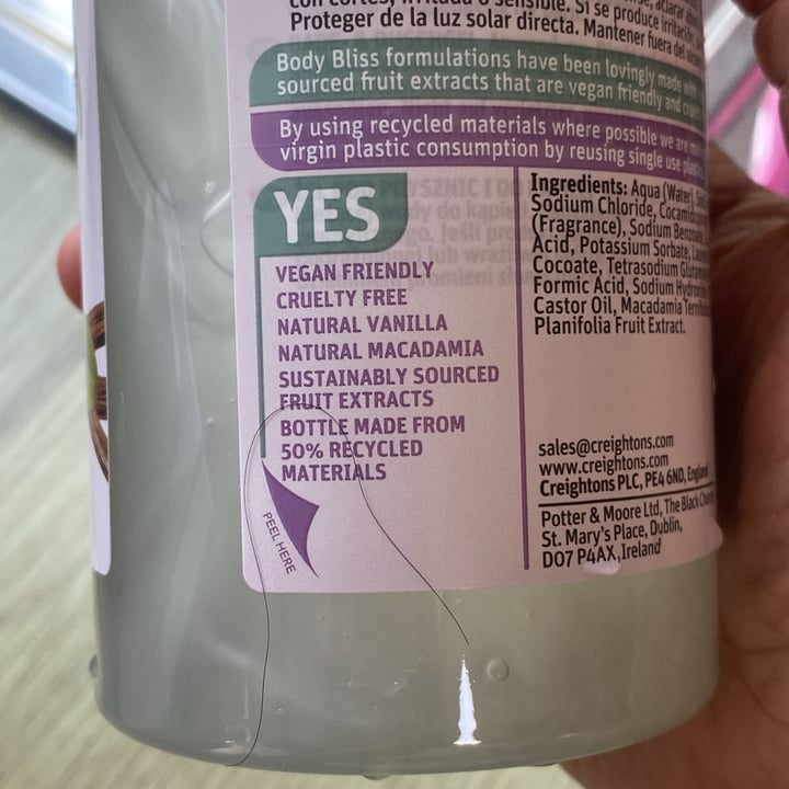 photo of Creightons vanilla & Macadamia Body Bliss Bath&shower shared by @roselidagua on  28 Jul 2024 - review