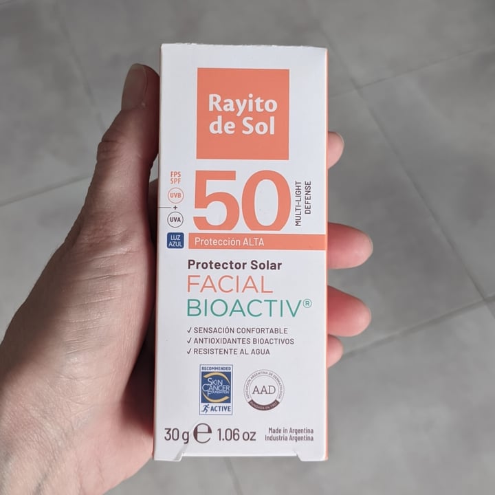 photo of Rayito de Sol Protector solar facial bioactiv shared by @magaby on  05 Oct 2023 - review