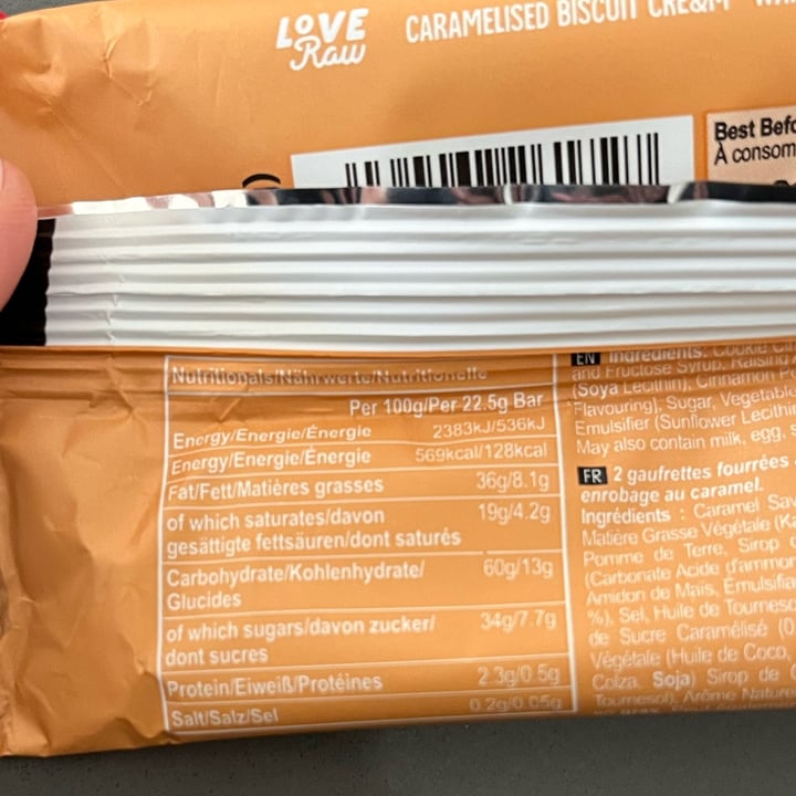 photo of LoveRaw Caramelised Biscuit Cream Wafer Bar shared by @brainstorming7 on  20 Jan 2024 - review