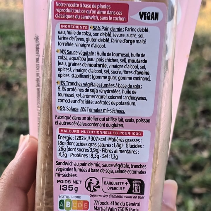 photo of La vie Le British Bacon Végétal, Mayo Végétal, Tomate, Salade shared by @bbilge on  01 Aug 2024 - review