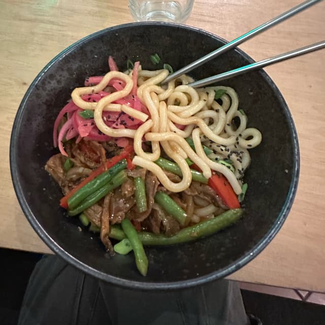 Photo of the dish “‘Beef’ Udon Bowl”