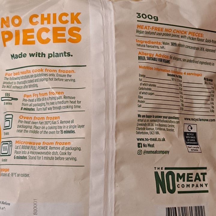 photo of The NOMEAT Company No Chick Pieces shared by @outgrowing8carnism on  16 Sep 2025 - review