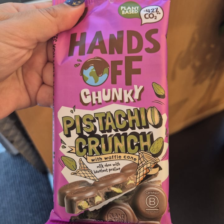 photo of Hands Off My Chocolate chunky pistachio crunch shared by @enkelvegan on  07 Oct 2025 - review