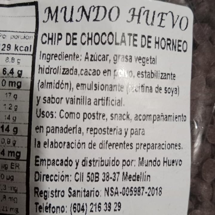 photo of Mundo Huevo Chips de chocolate shared by @nataliamp on  22 Nov 2023 - review