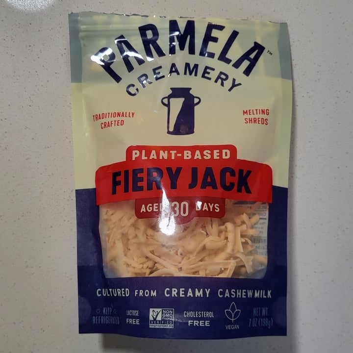 photo of Parmela Creamery Nut Cheese Pepper Jack Style Shreds shared by @socalvegan on  07 Feb 2024 - review